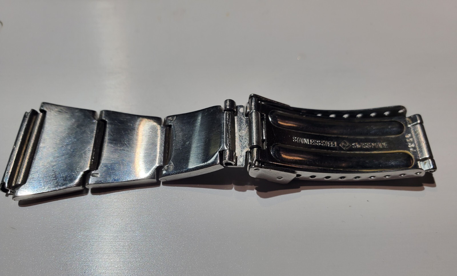 70s Zenith Lobster Style Stainless Steel Fliplock & Half Bracelet 22mm Width