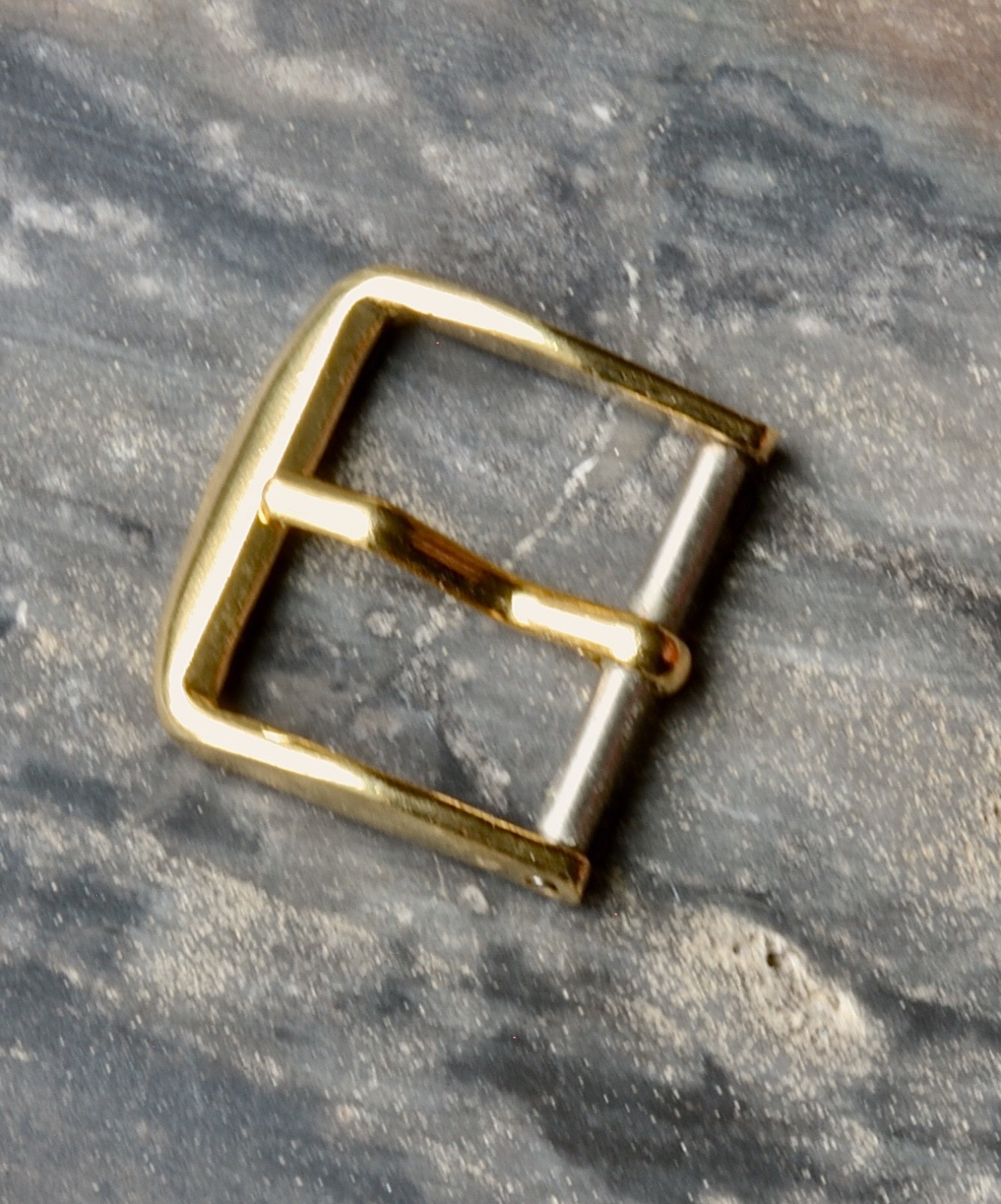 Yellow gold plated square-shaped vintage watch buckle 14mm size NOS 1950s/60s