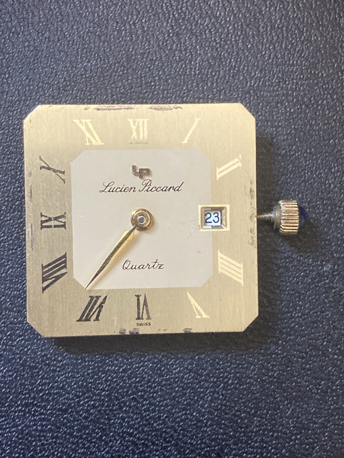 Running Lucian Picard Swiss Movement With 14k Hands And Cabochon Sapphire Crown