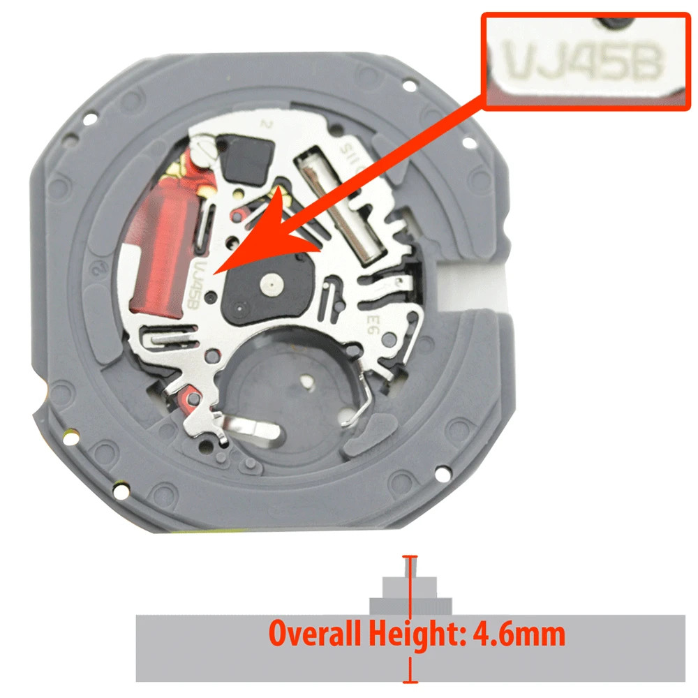 Original Hattori/Seiko/Epson VJ45, Day @12, Date @3, Japan Quartz Movement