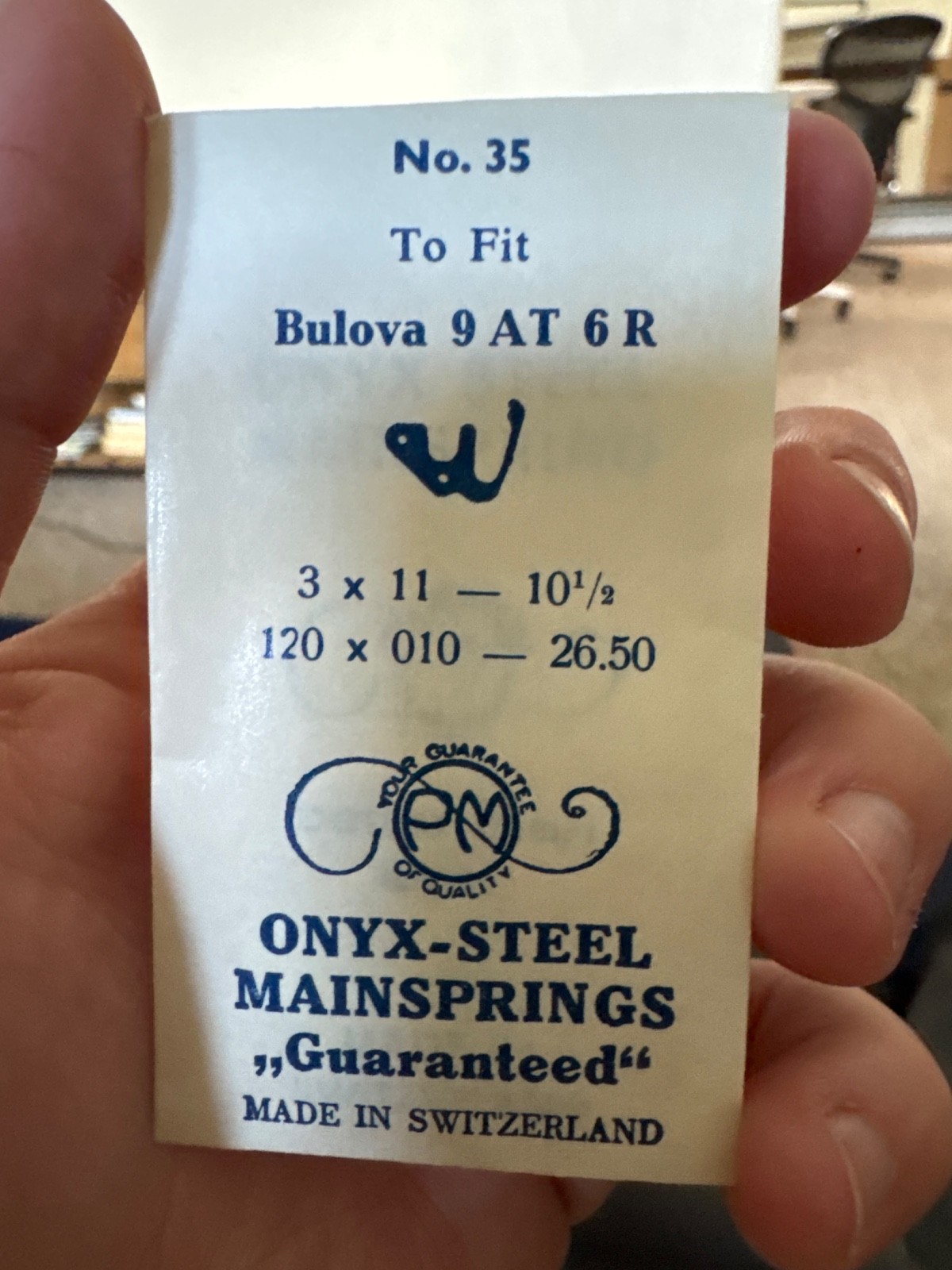 watch mainspring A3 x 11 – 10 1/2 #85