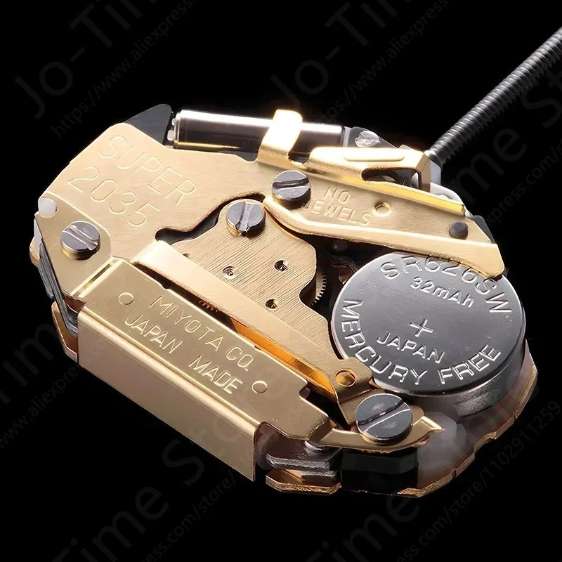 Quartz Watch Movement 3-Hand Gold Tone Durable Metal Gear Replacement Repair Par