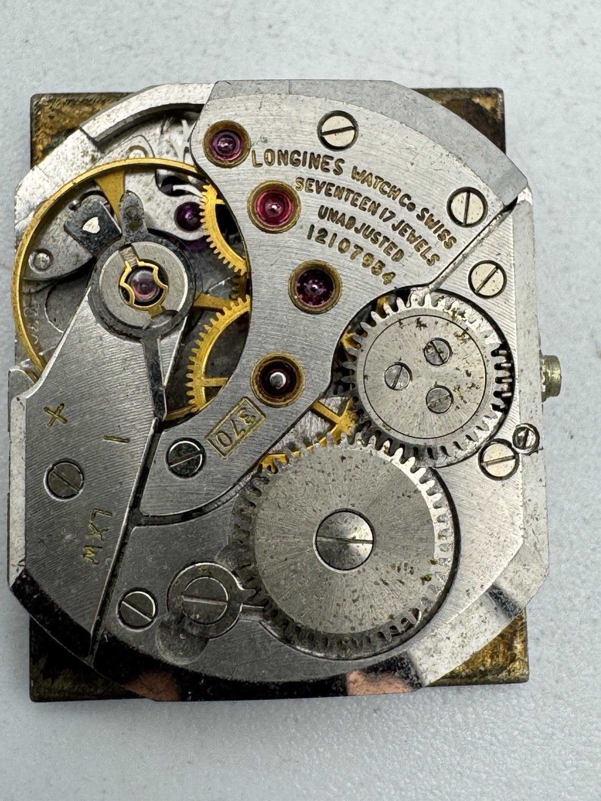 Vintage Longines Cal 370 Wristwatch Movement For Parts Or Repair