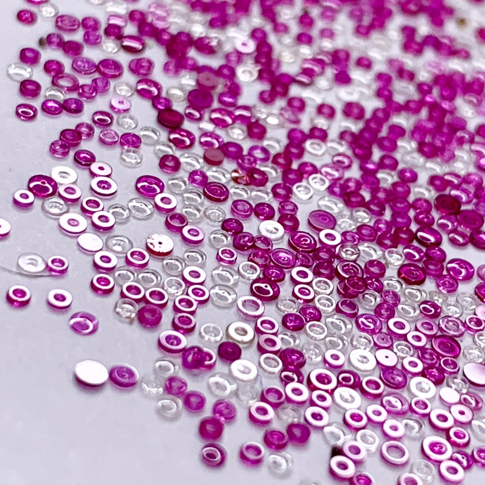 25 Watch Hole Jewels 1-1.5mm Cap Part Watchmaker Job Lot Repair Lab Created Ruby