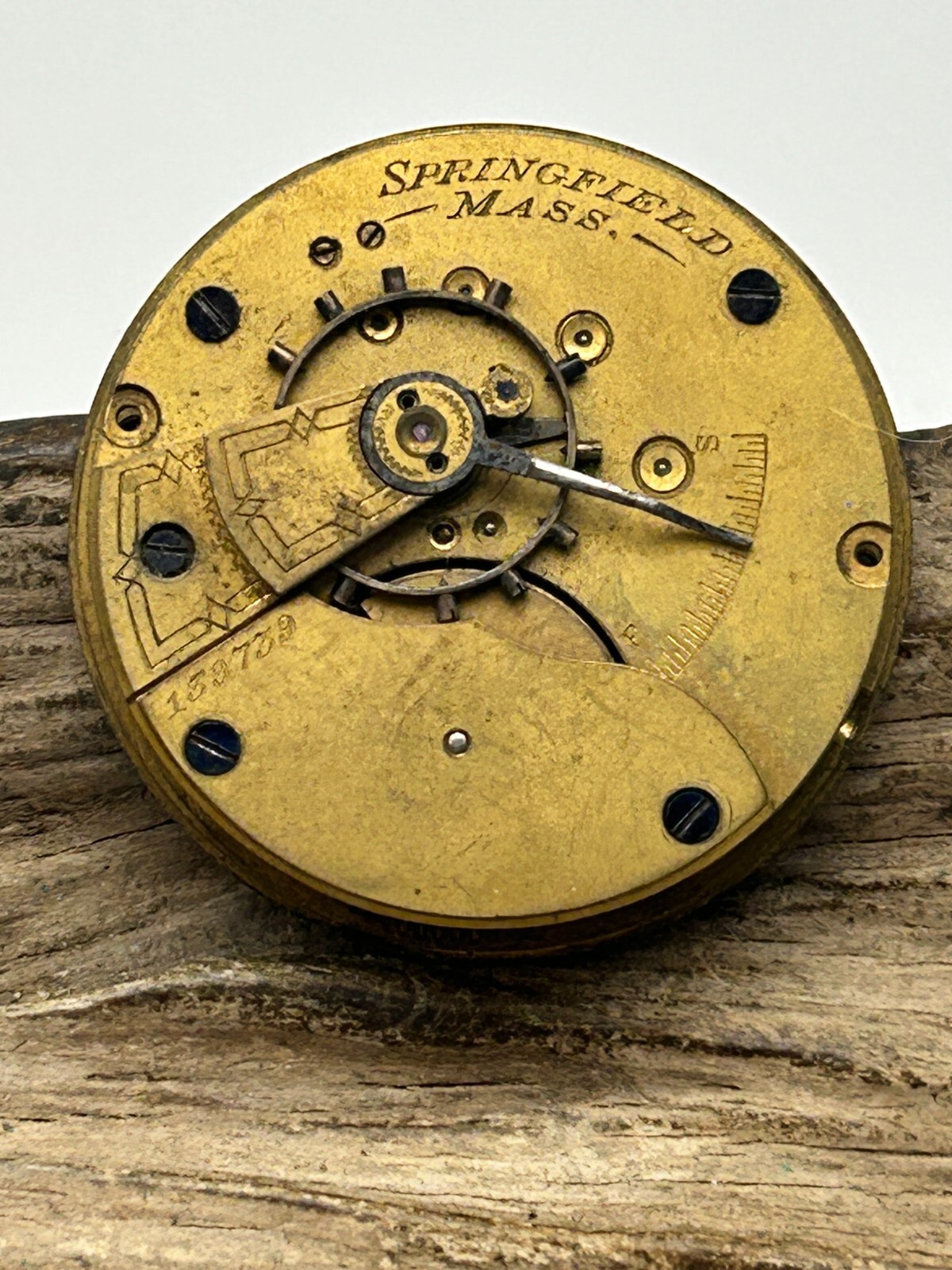 HAMPDEN SPRINGFIELD MASS. USA POCKET WATCH MOVEMENT 18s 7j 139739 45.6mm (ON)