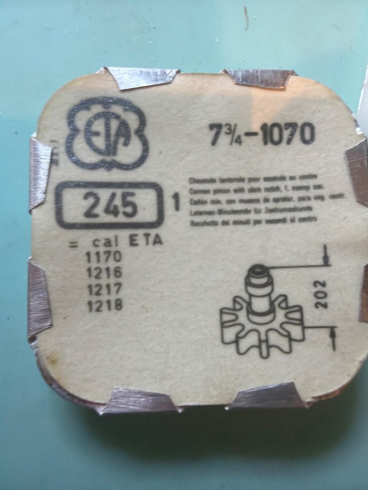 Watch Part #245 – NOS – Cannon Pinon for Sweep Second – Various Calibers