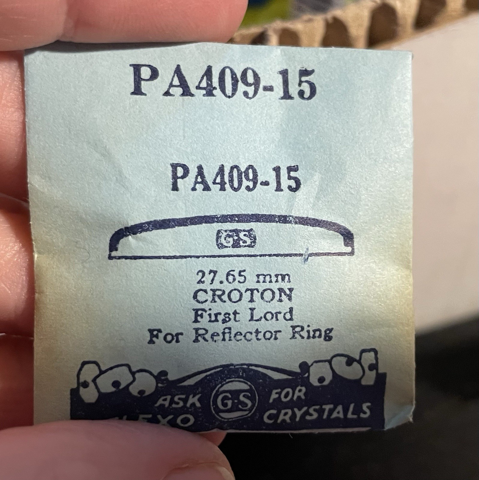 GS PA409-15 Watch Crystal Fit Croton First Lord – 27.65 mm Replacement / Repair