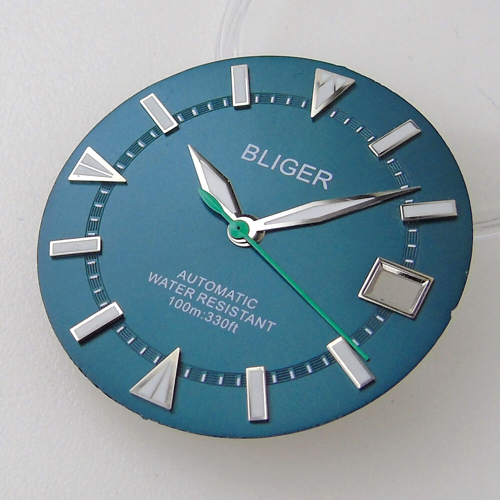 29mm Sterile White Sea Blue Sunburst Watch Dial Fit Japan NH35 NH36 Movement