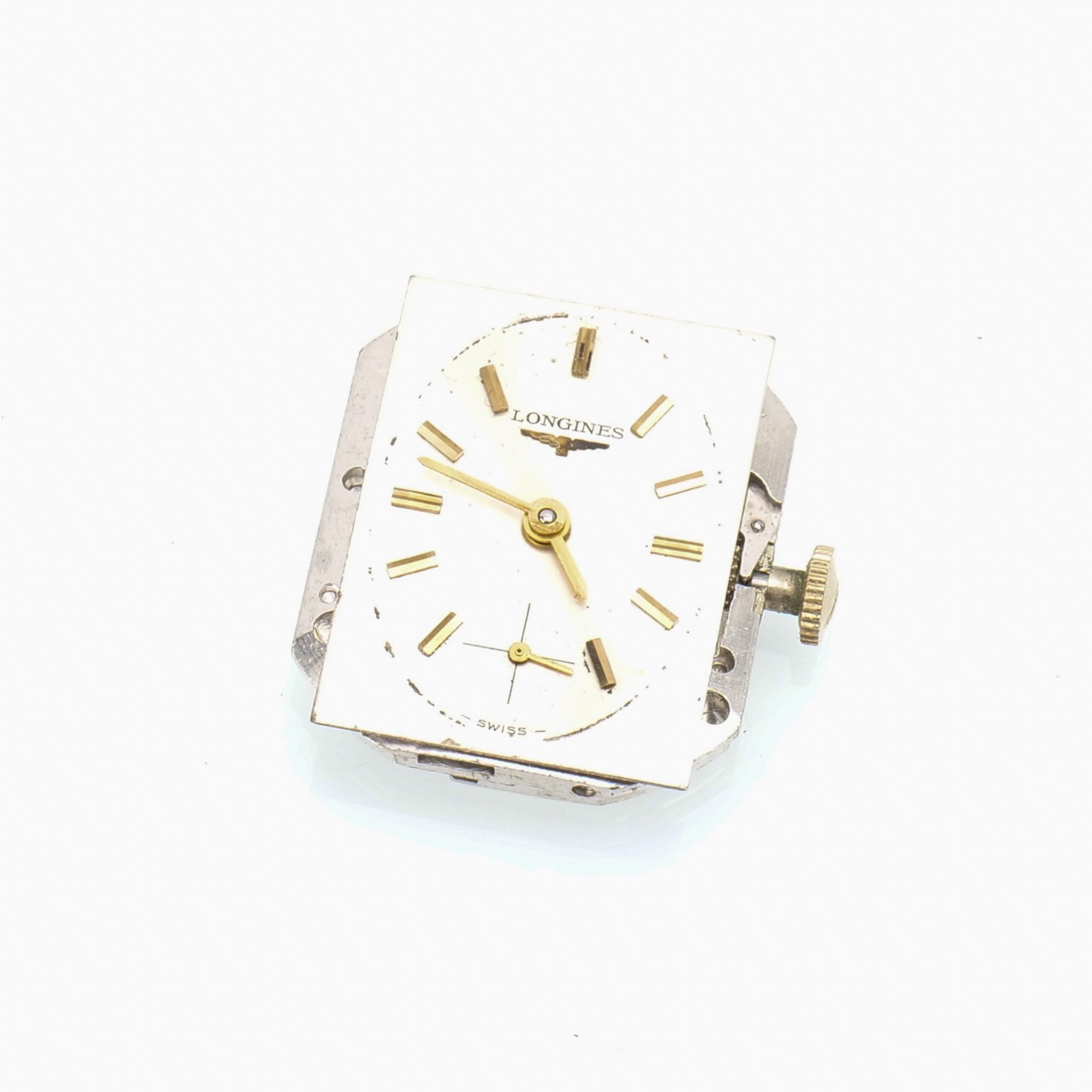 Vintage Longines Caliber 370 17-Jewel Wristwatch Movement Signed Crown Dial Runs