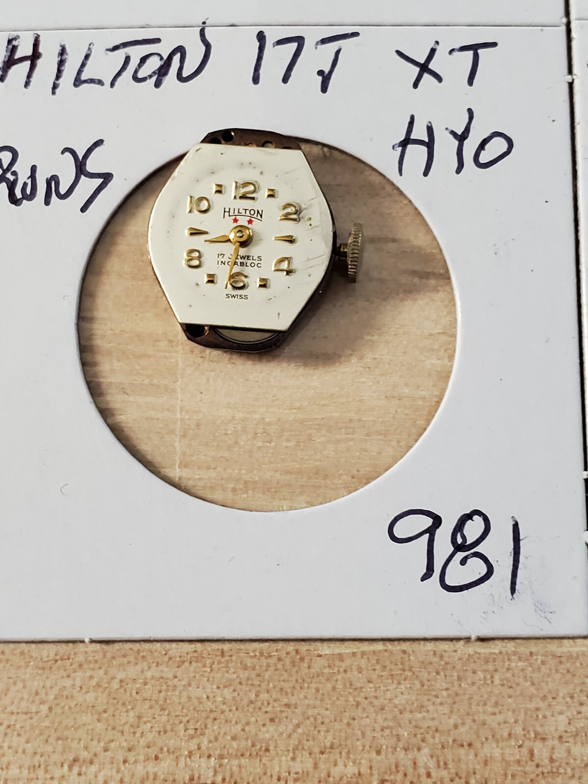 LADIES HILTON 17J XT HYO WRIST WATCH MOVEMENT #981