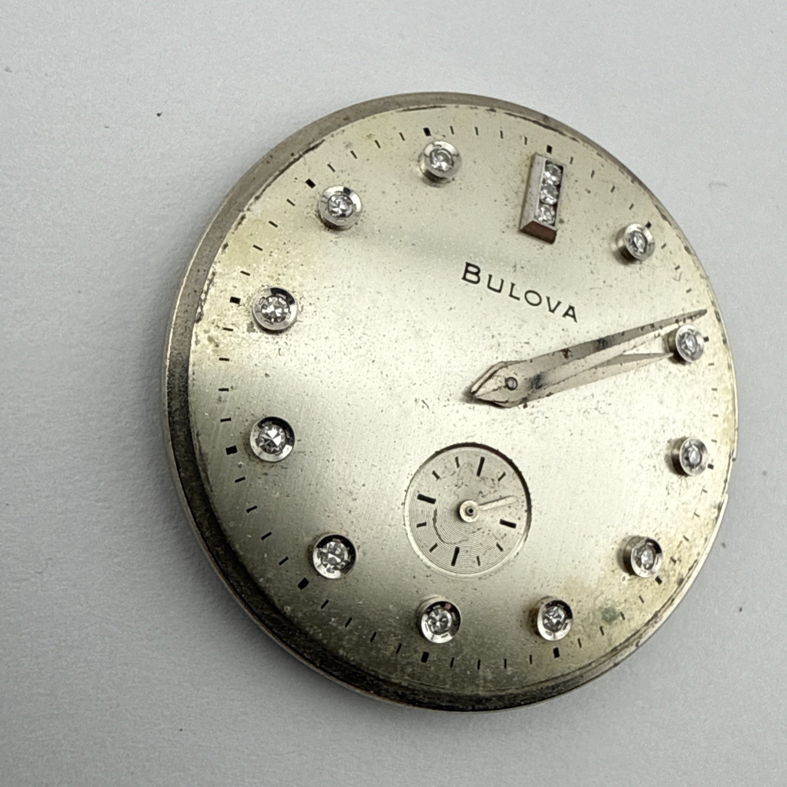 1954 Bulova Diamond Dial 10BM Watch Movement 21 Jewels Parts Repair