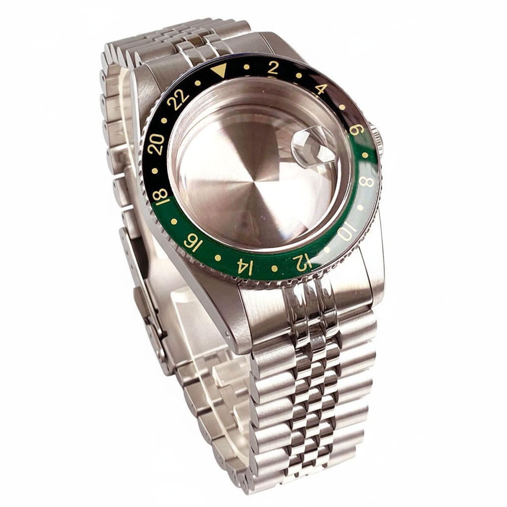 38mm Stainless Steel 200M Diver Watch Case Sapphire Brown White Dial for NH35