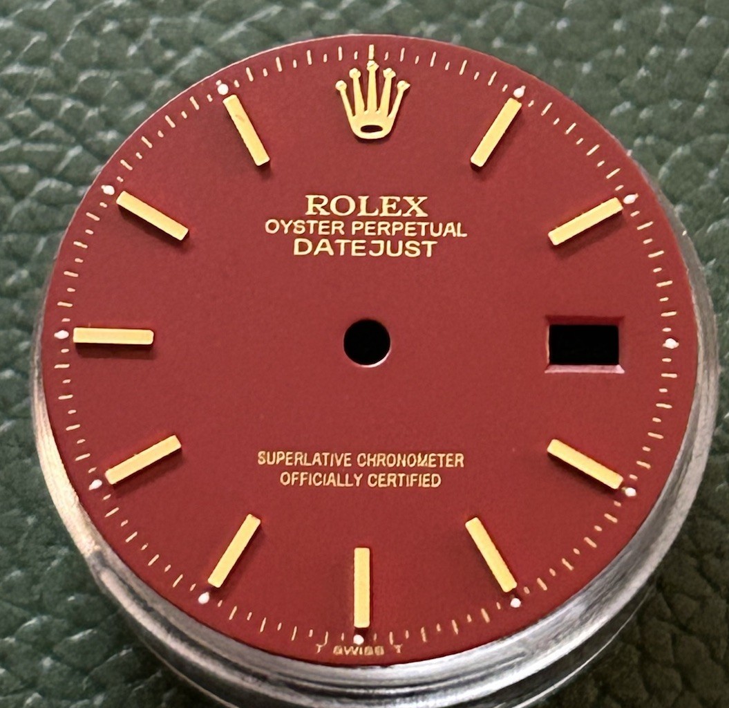 Rolex Mens Datejust Custom Oxblood stick Dial For 36MM Models 16013 16018 16233