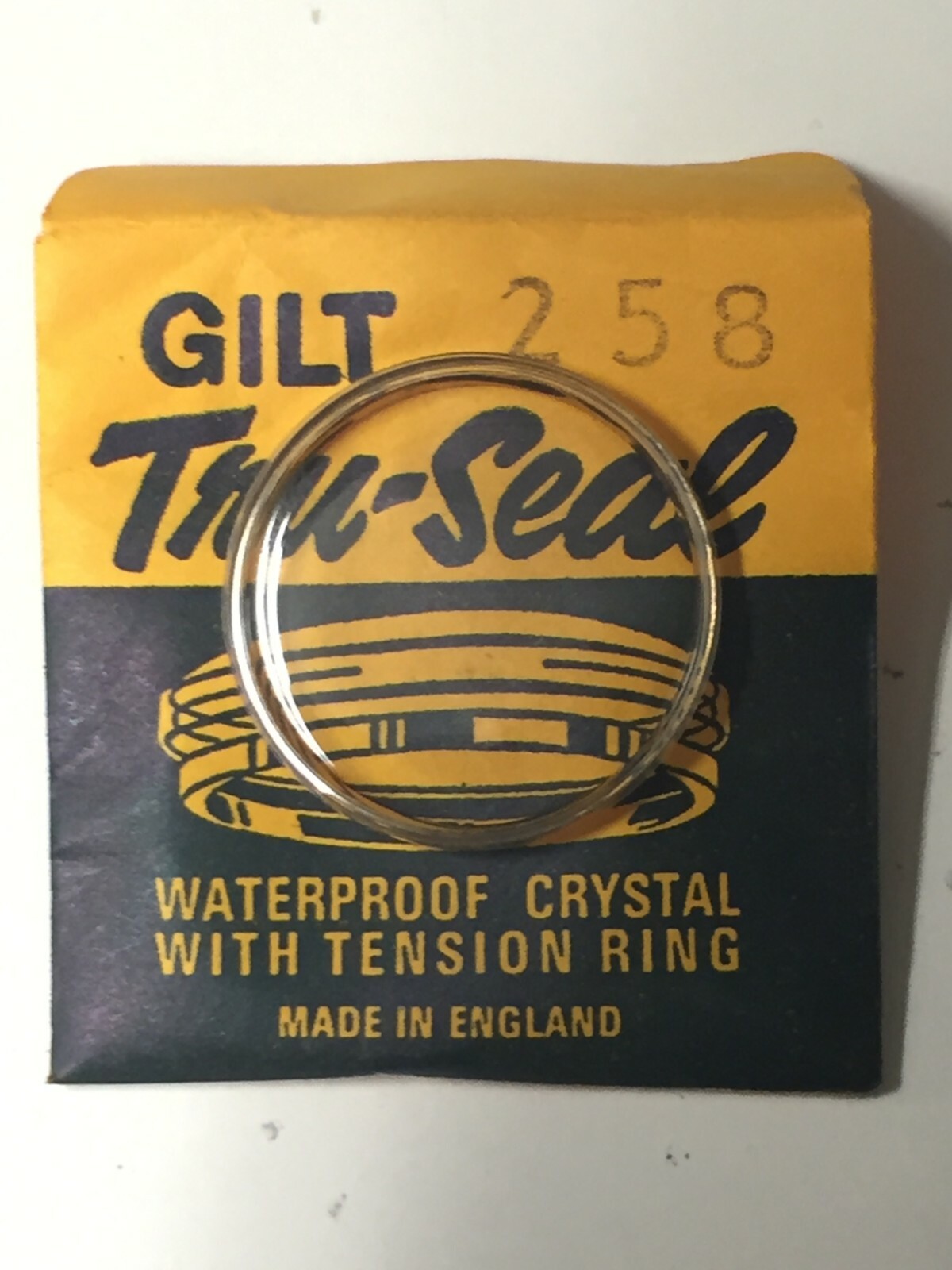 Tru-Seal/Sternkreuz Gilt Tension Ring Waterproof Watch Glass NOS Sizes 150-373