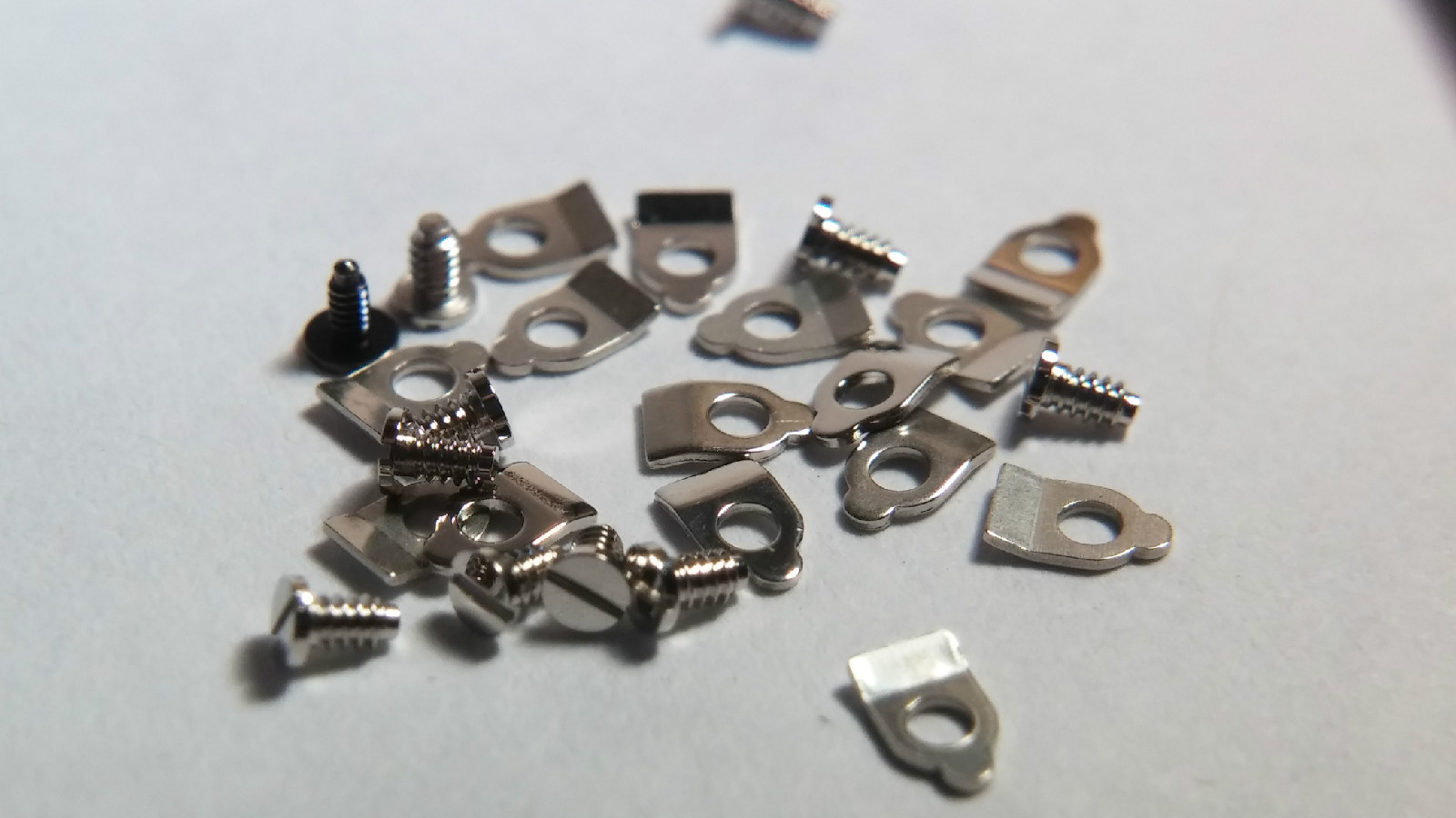 Set of 12 Mounting Screw & Clamp Tab, (3.23mm), generic NEW, SWISS MADE