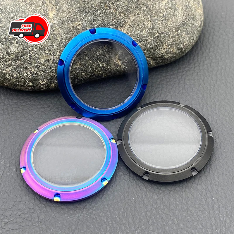 Watch Case Back Sapphire Transparent Glass Cover For Mod NH35 SKX007 Movement
