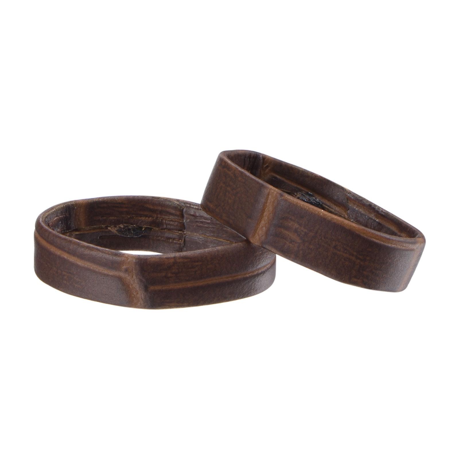 PU Leather Loops Retaining Ring Keeper for 22mm Watch Band, Dark Brown 2 Pcs