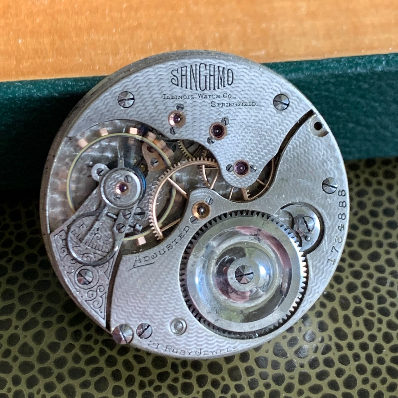 1904 Illinois Grade Sangamo 16S 21 Jewels Pocket Watch Movement Repair