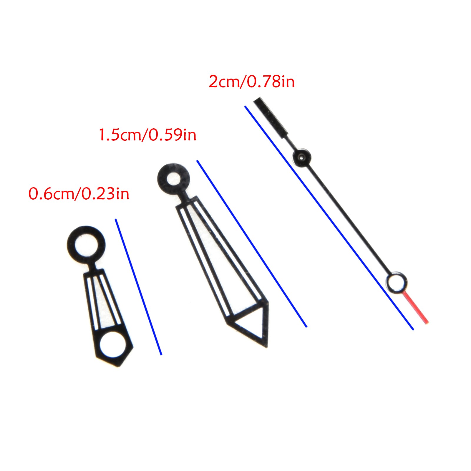 Black Watch Hands Hour Minute Second Needle Hands For ETA 2824-2 Watch Movement