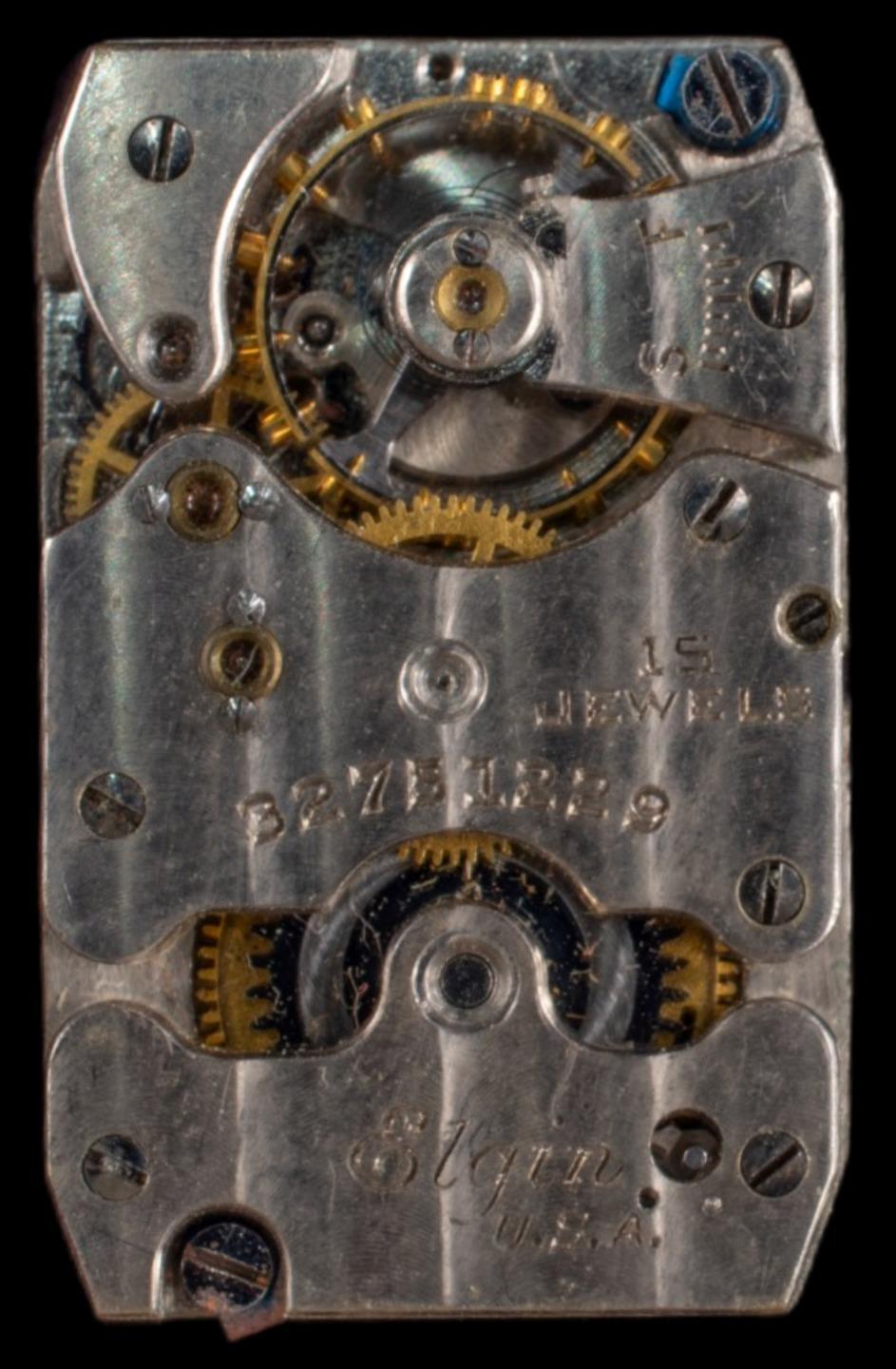 ELGIN 15 Jewel Silver with Black Numbers