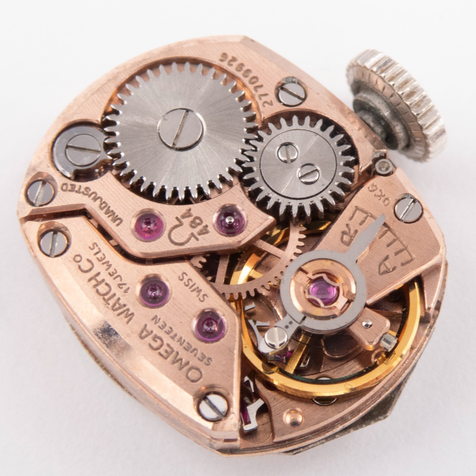 Vintage Omega Caliber 484 17-Jewel Wristwatch Movement, Ticks a Bit