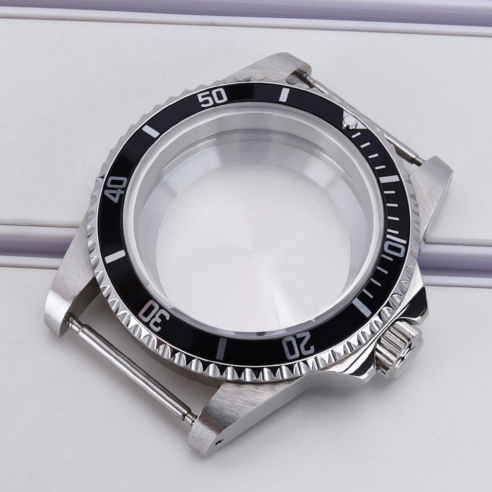 38mm Sub Mod Dive Watch Case Sapphire Glass Back For Seiko NH34 NH35 NH36 NH38