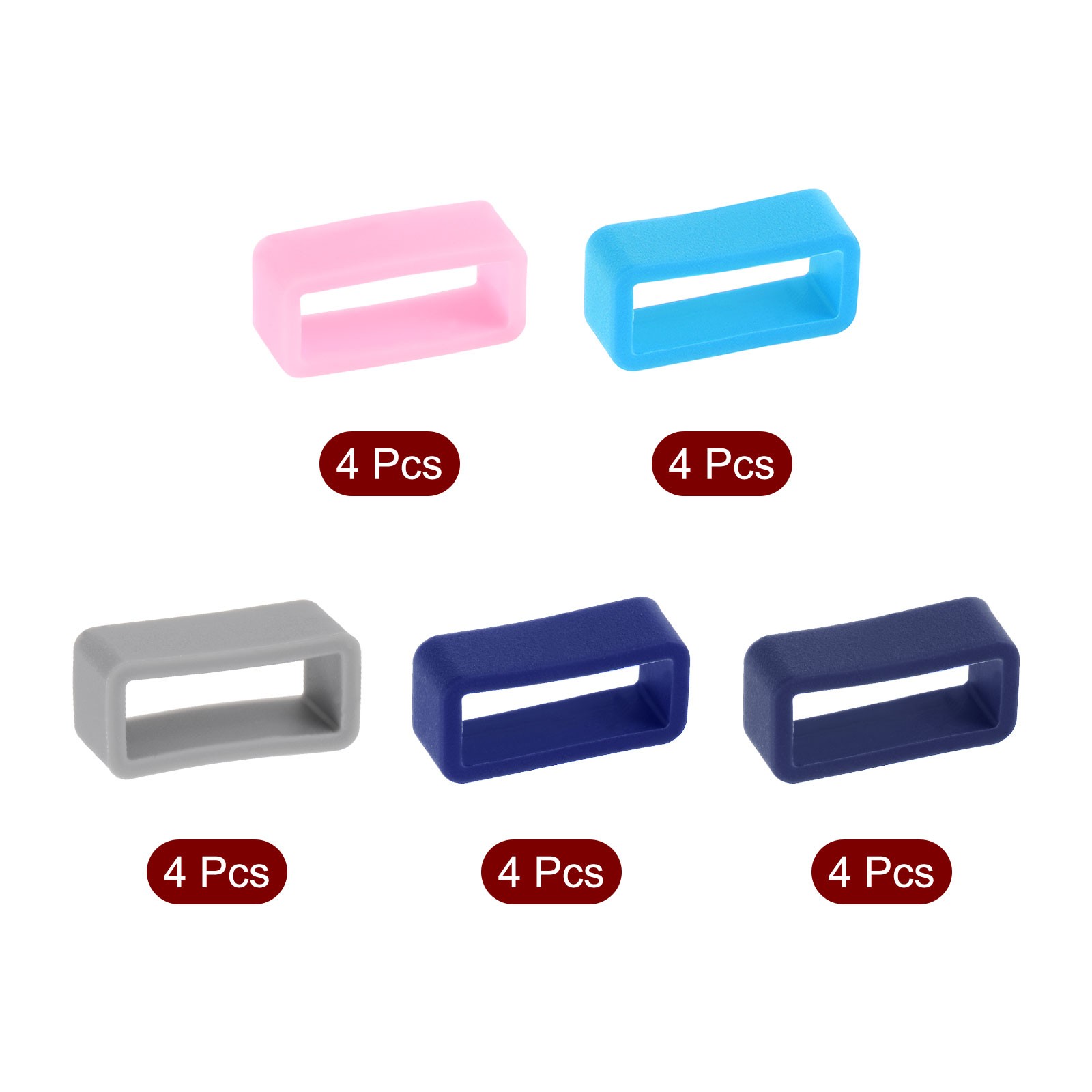 Watch Band Strap, Rubber Watch Keeper for 16mm Width Watch Band 5 Color 20 Pcs