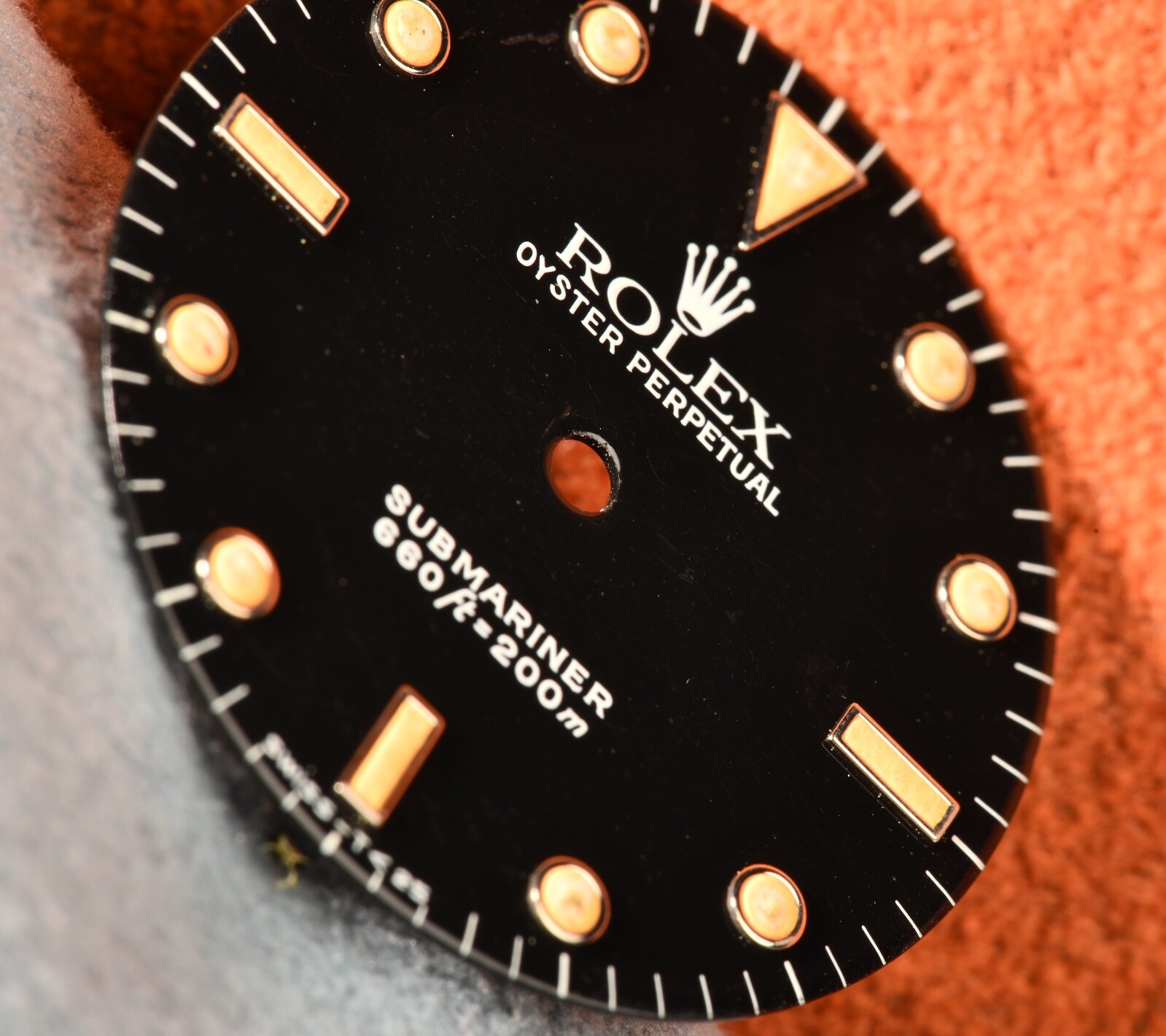 Rolex 5513 Dial Glossy Spider Black Nice Patina