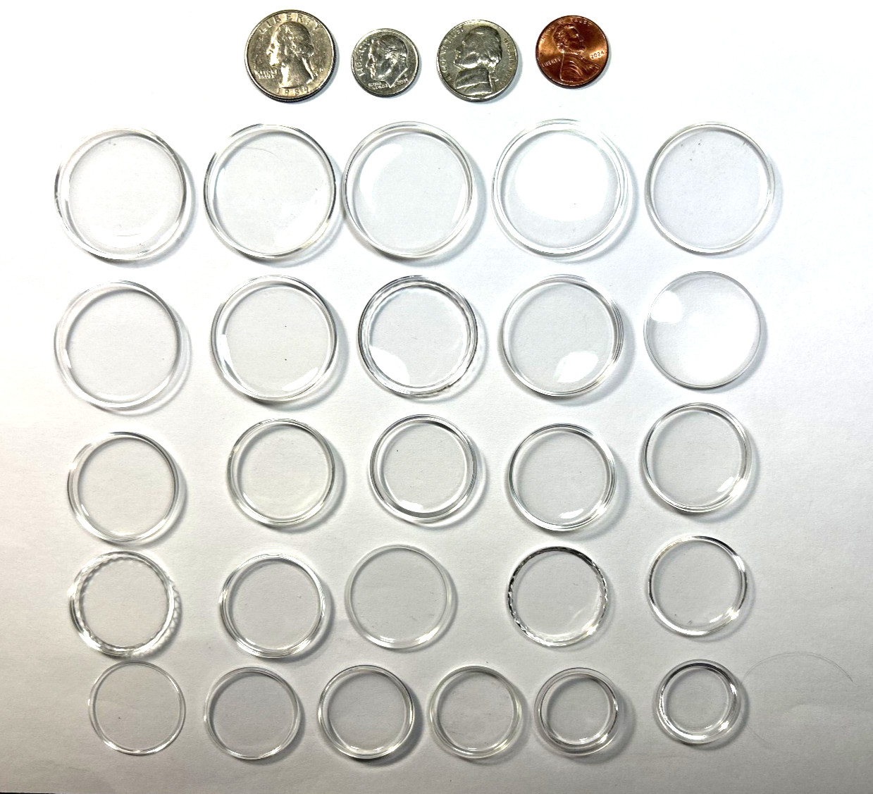 26 NEW ROUND PLASTIC WATCH CRYSTALS 35.2 – 22.5mm