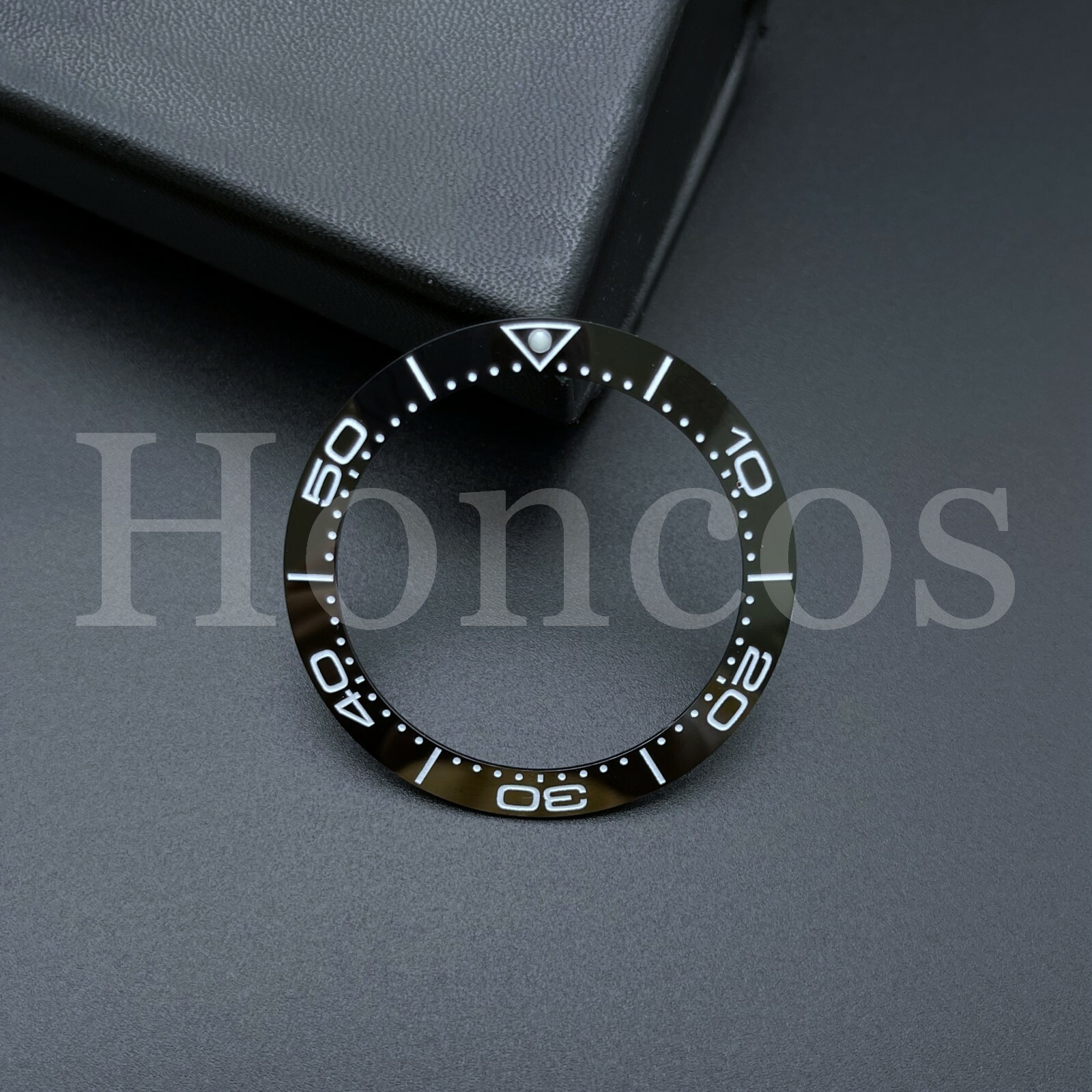 BLACK WHITE CERAMIC BEZEL INSERT FITS FOR OMEGA 41MM SEAMASTER PLANET 007 NUMBER