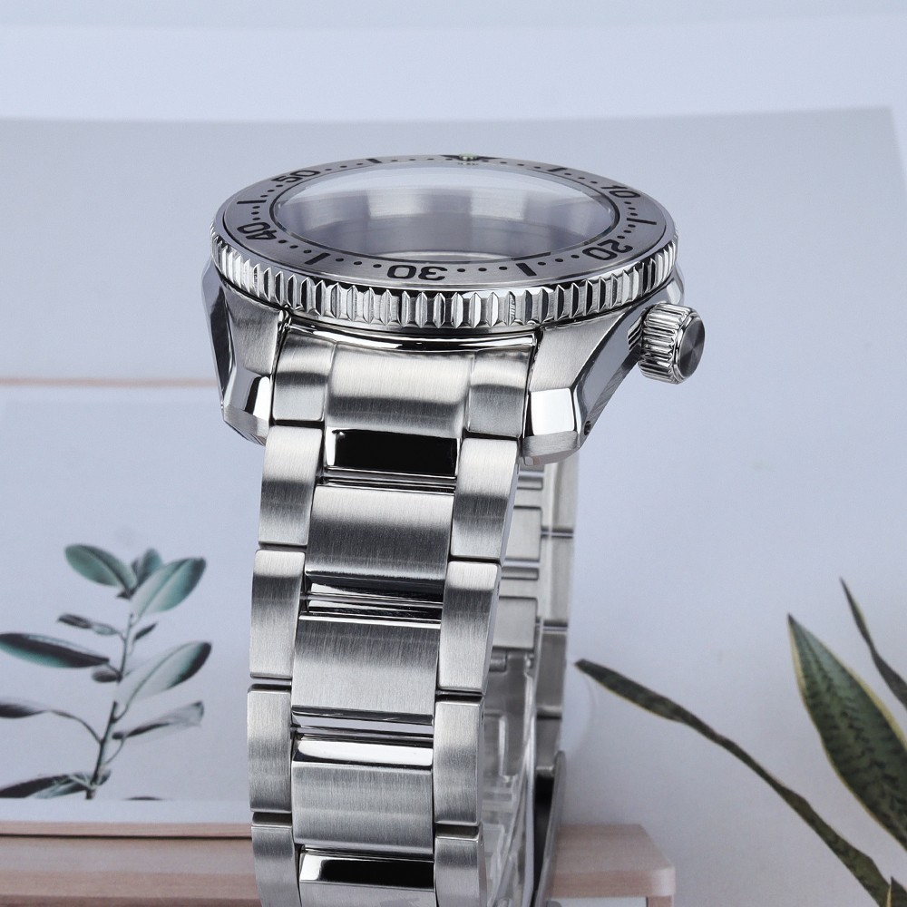 Steel Bezel 42mm Watch Cases Wristband 62MAS Mod Solid Back For Seiko NH35 NH38
