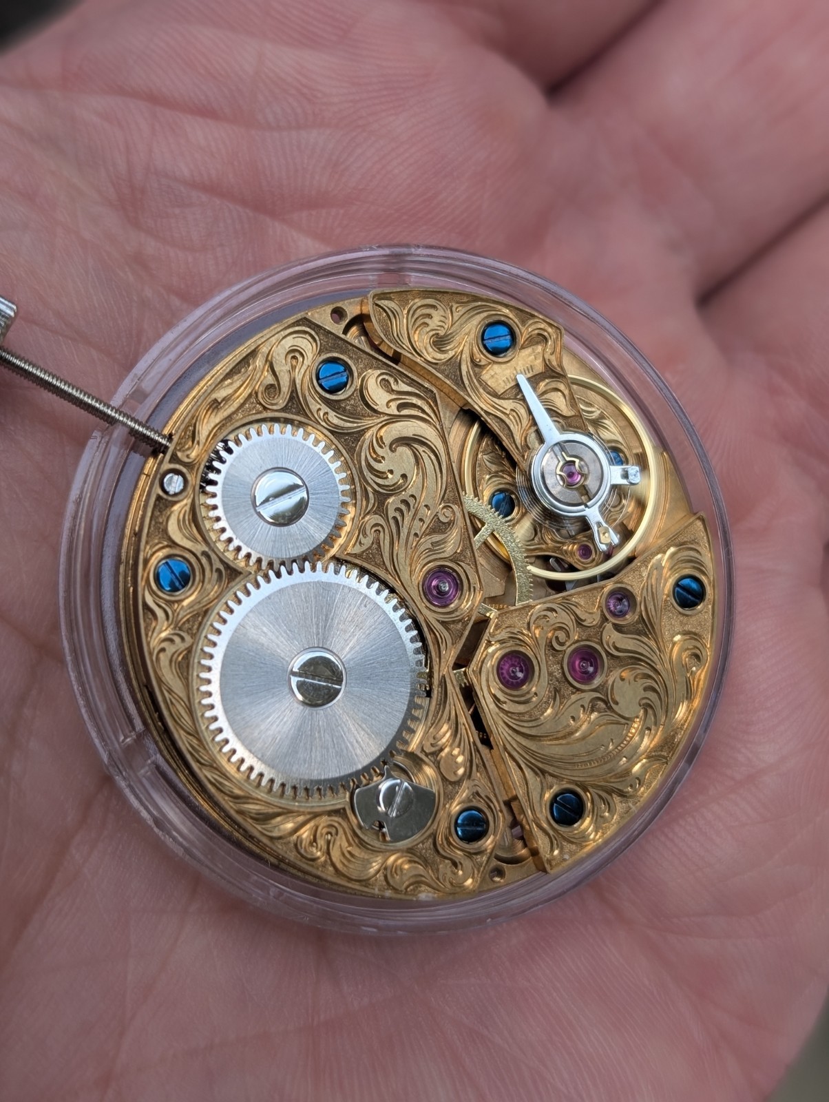 New ST3600 Mechanical Watch Movement – Hand-Engraved, Gold-Plated (6497)