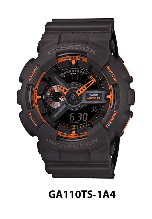 Casio GA-110TS-1A4 original G-Shock watch band bezel dark grey case cover