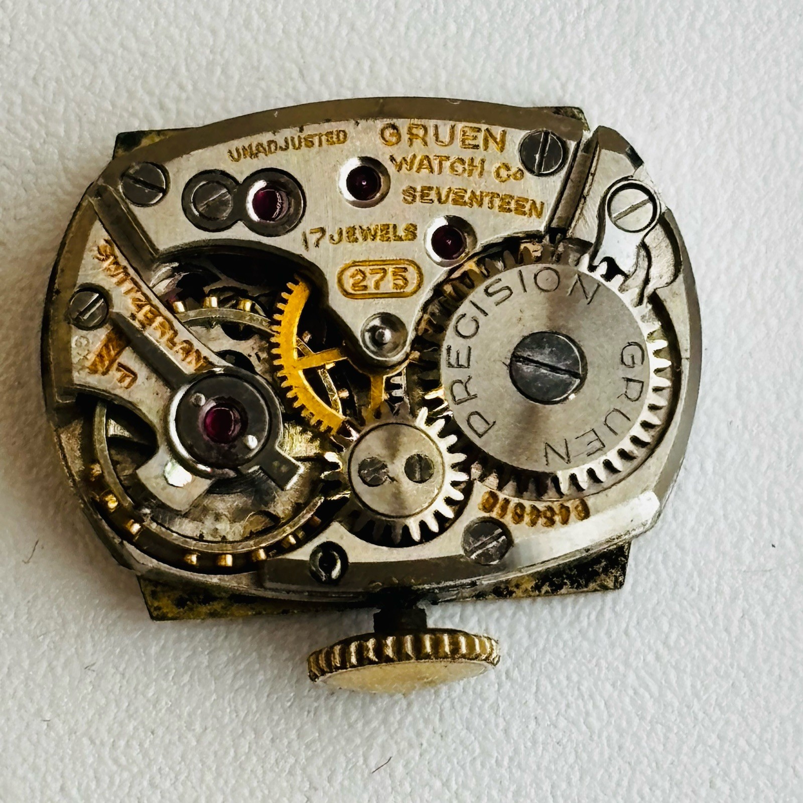 Gruen Ladies PRECISION Watch Movement 17J 275 Parts/Repair