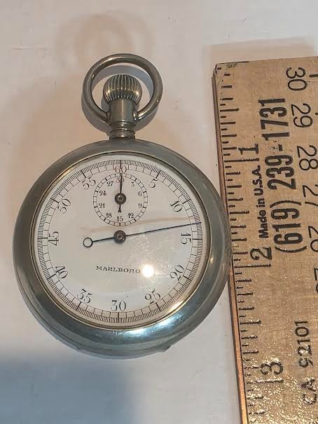 Very Rare Marlboro Brand Swiss Made Stop Watch No. 212672 Movement No. 3364