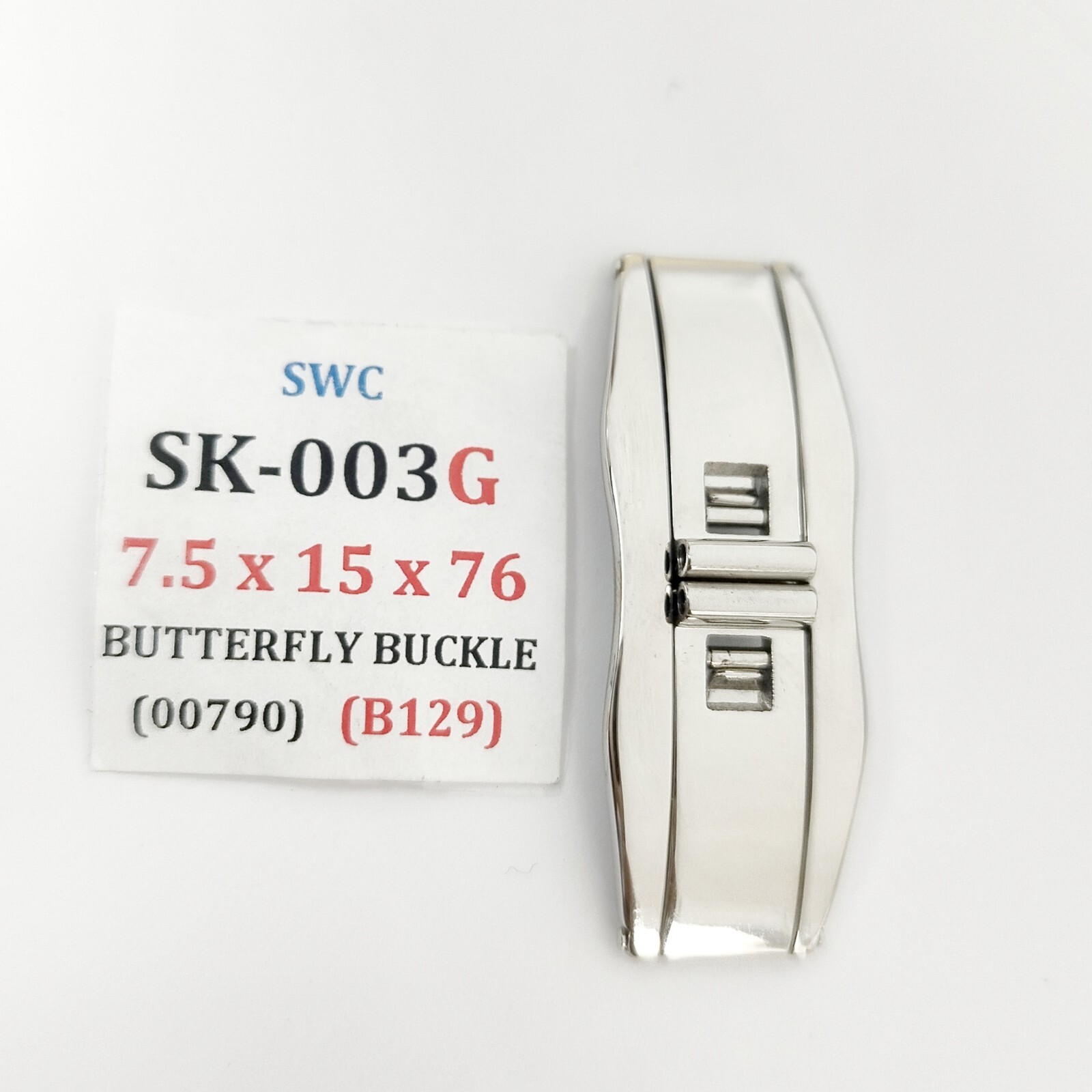 Stainless Steel Butterfly Deployment Watch Clasp Buckle 7.5×15 mm