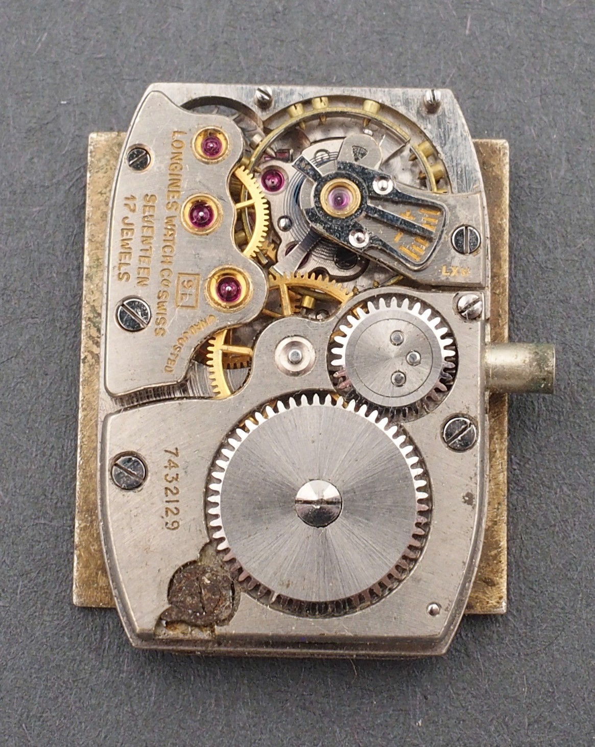 Longines 17J Grade 9L Watch Movement for Parts or Repair #F407