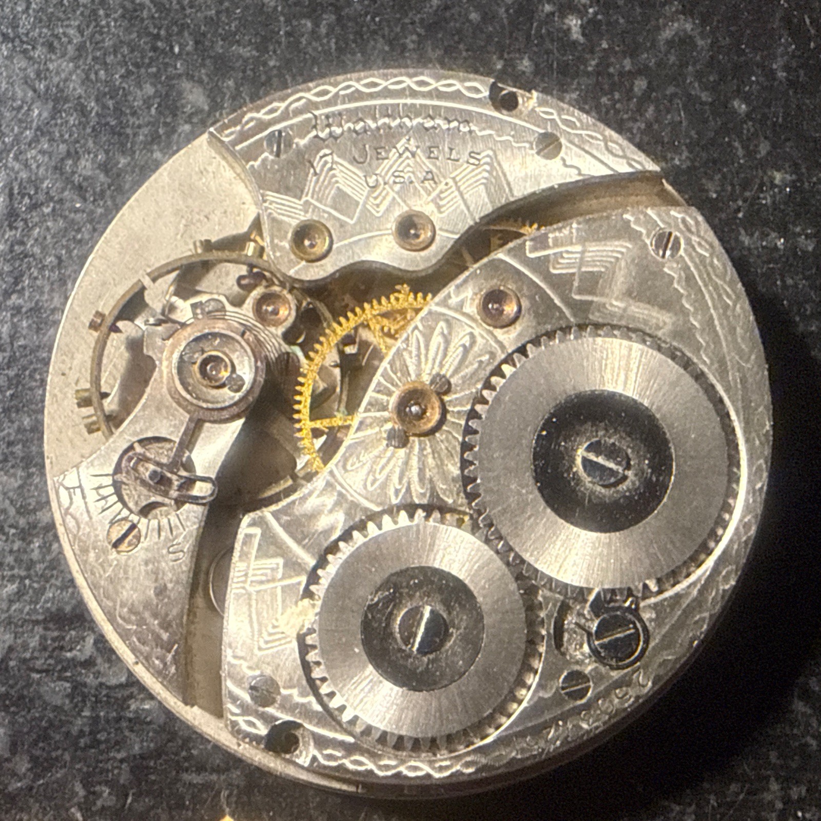 Vintage Waltham 17J Model 1894 Grade 225 Watch Movement With Dial Parts/Repair