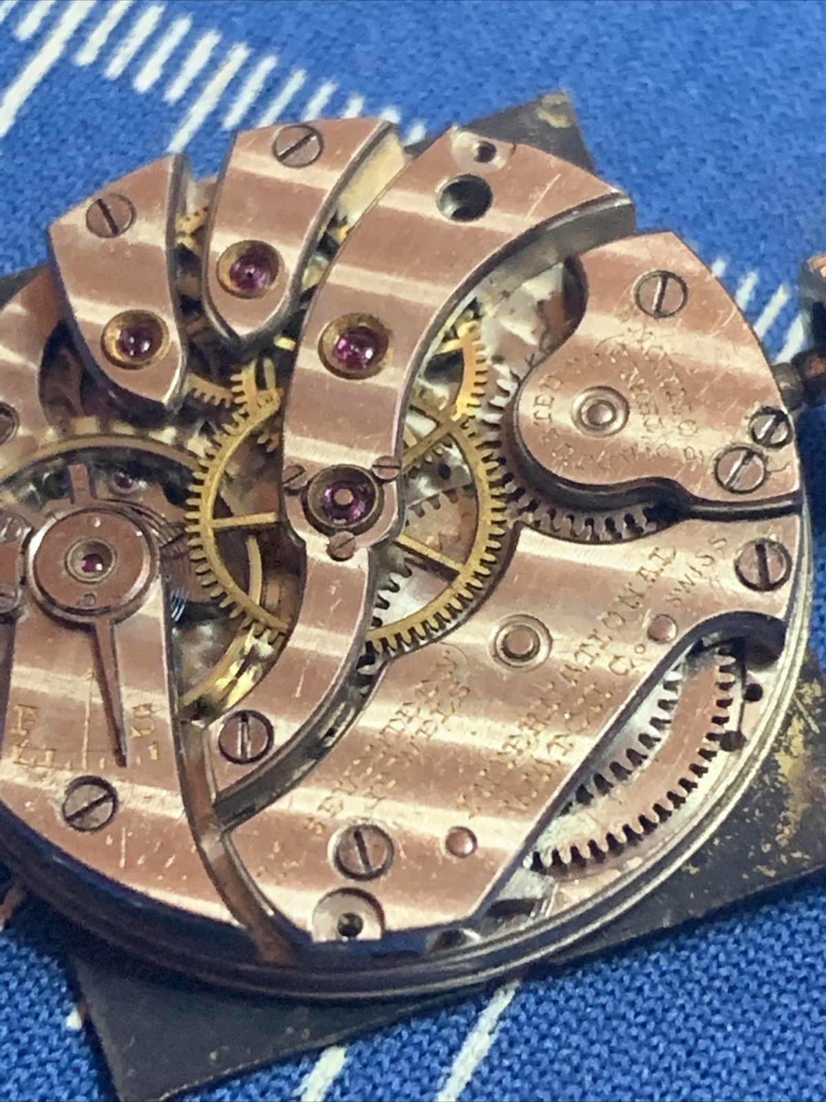 Vintage IWC International Watch Co 17J Manual Wind Movement Re-cased Running