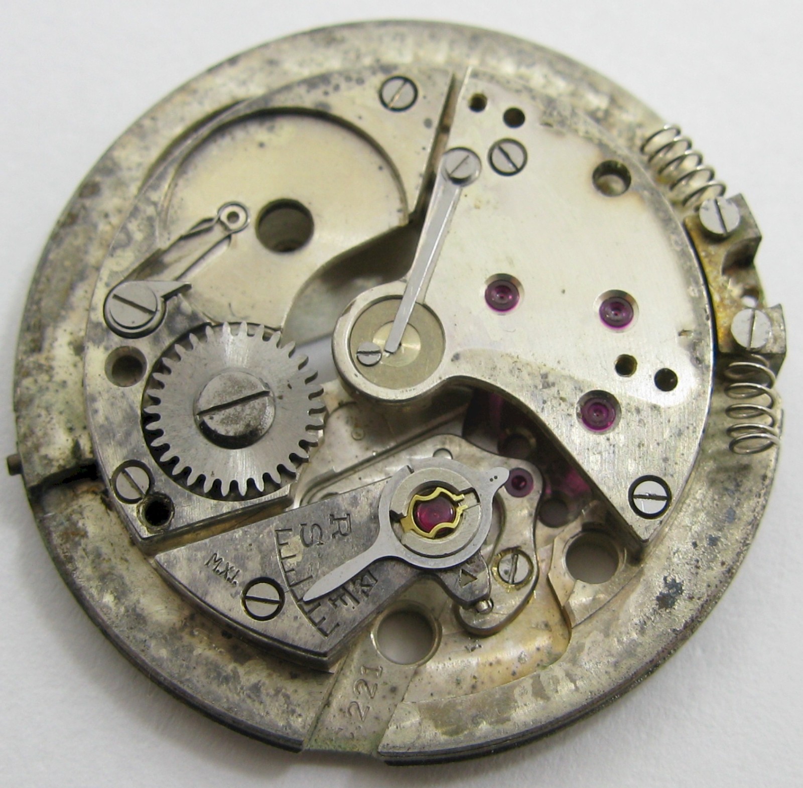 Movado 221 … automatic movement part: main plate & bridges ALL EMPTY …