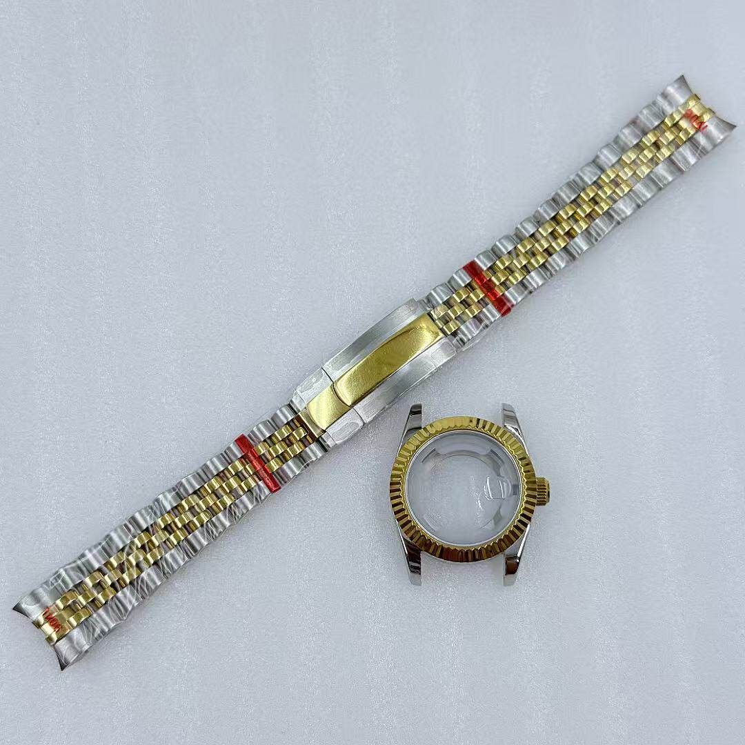 31mm Female Stainless Watch Case +Strap Sapphire for Nh05 Movement 24.5mm Dial