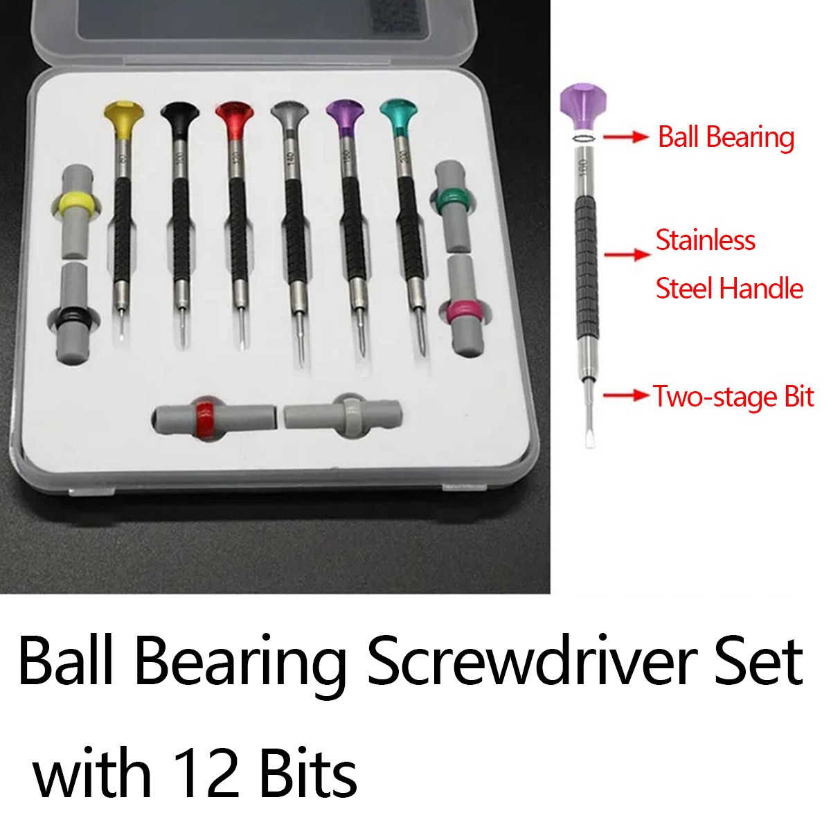 316 Stainless Steel Ball Bearing Watch Screwdriver Set/Precision Repair Tool Kit