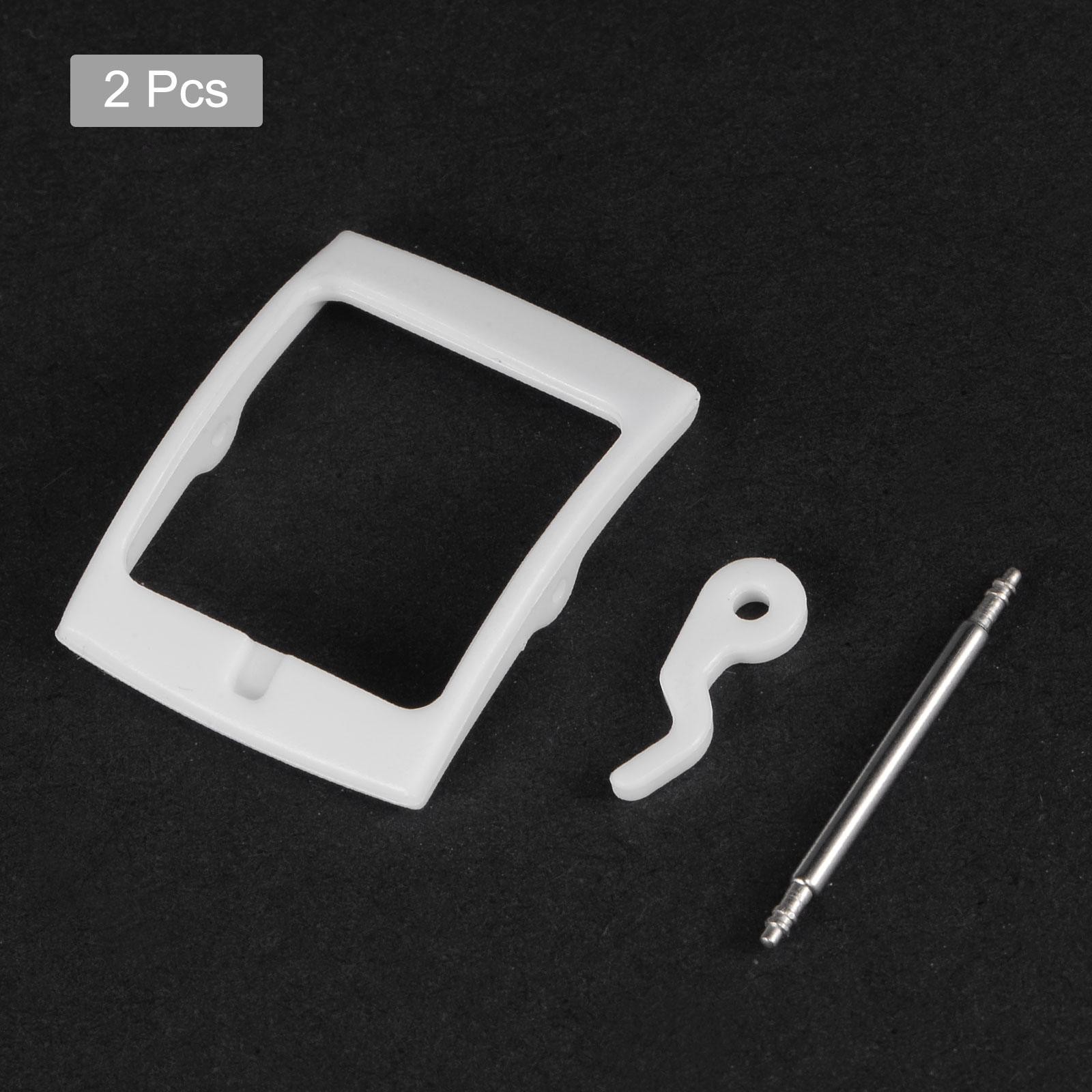 Watch strap plastic buckle for 16mm width white 2pcs