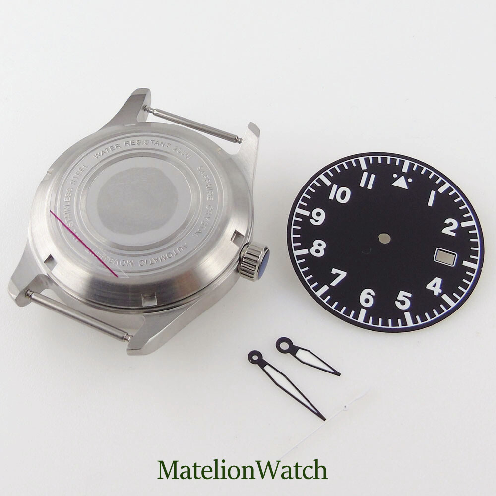 39mm Watch Case Fit NH35 NH35A Sapphire Glass 200M Waterproof +Dial+Hands
