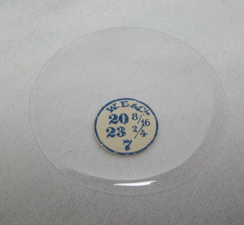 GLASS POCKET WATCH CRYSTAL WATCHMAKER SIZE 20 8/16 H 7 REPLACEMENT PART #367