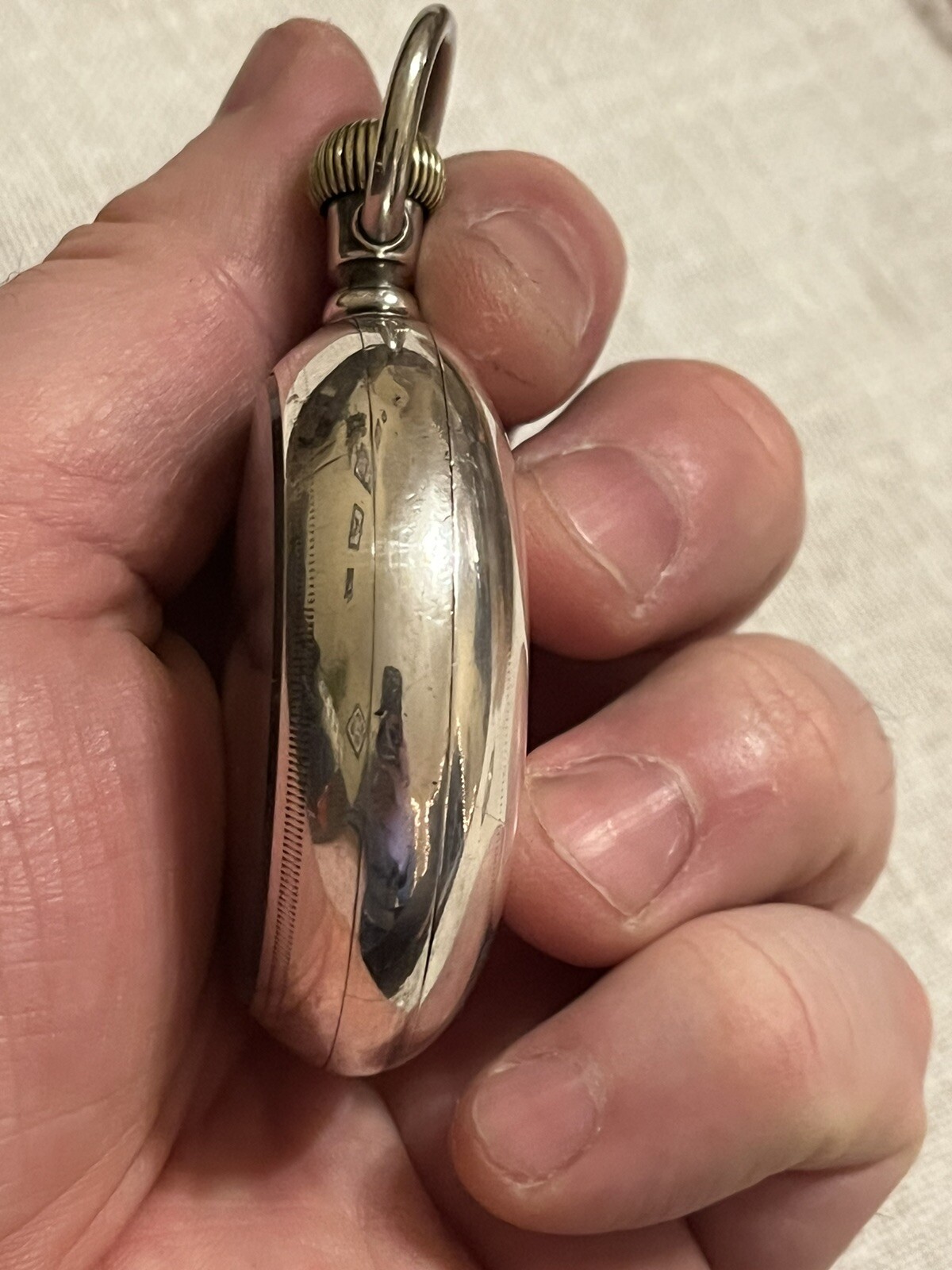 1887 18s Hampden 15J Adjusted Pocket Watch FAHYS COIN SILVER CASE 5.6OZ repair