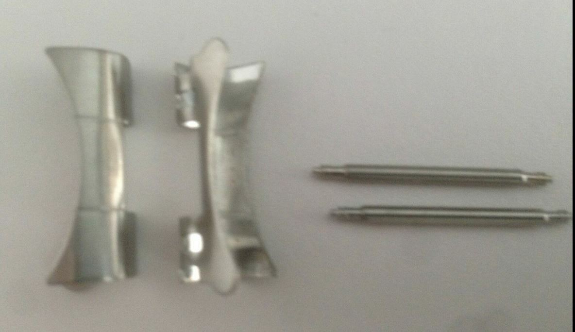 2 x 21mm hollow generic curved end links, 9mm center fits most watch +Springbars