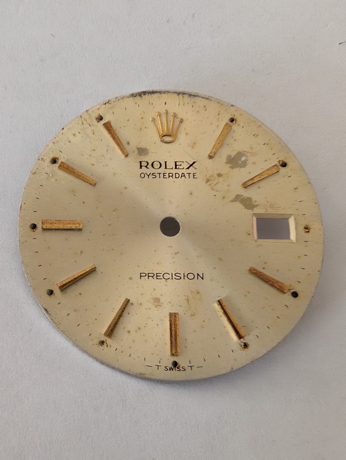 ROLEX OYSTERDATE 34MM SILVER DIAL – POOR CONDITION 6694
