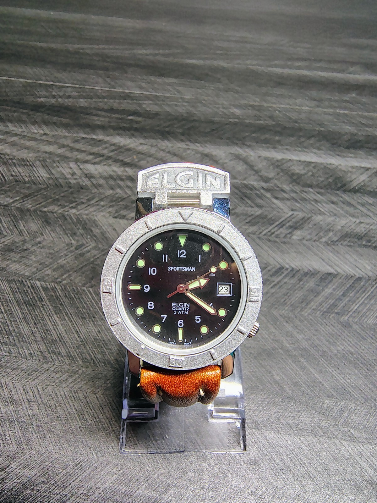 Men’s Vintage Elgin Sportsman Watch With Unique Elgin Metal Strap Connector,35mm
