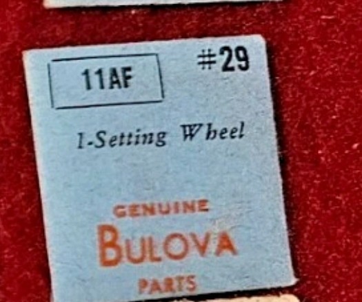 Bulova Part #29 Setting Wheel For 11AF Movement NOS